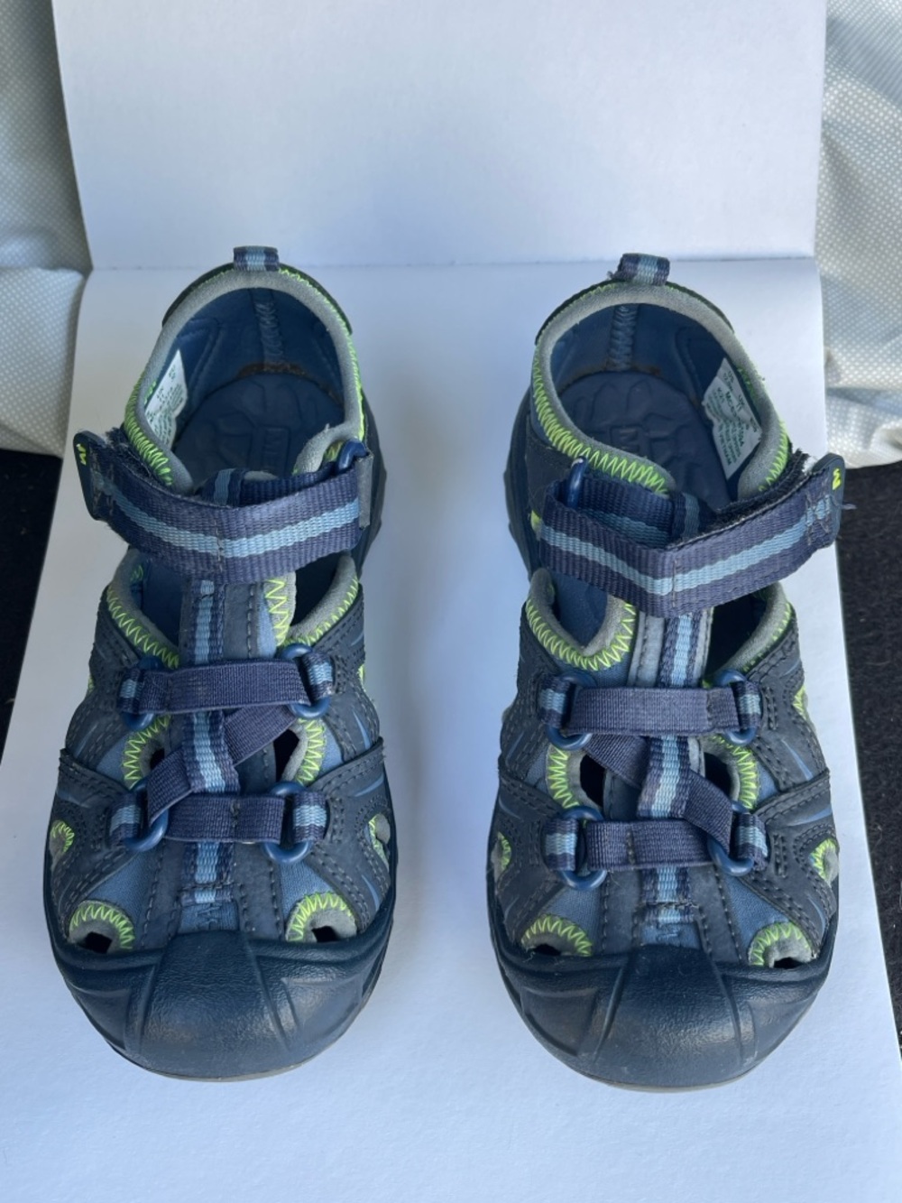 Merrell Navy and Lime Kids Closed-Toe Sandals